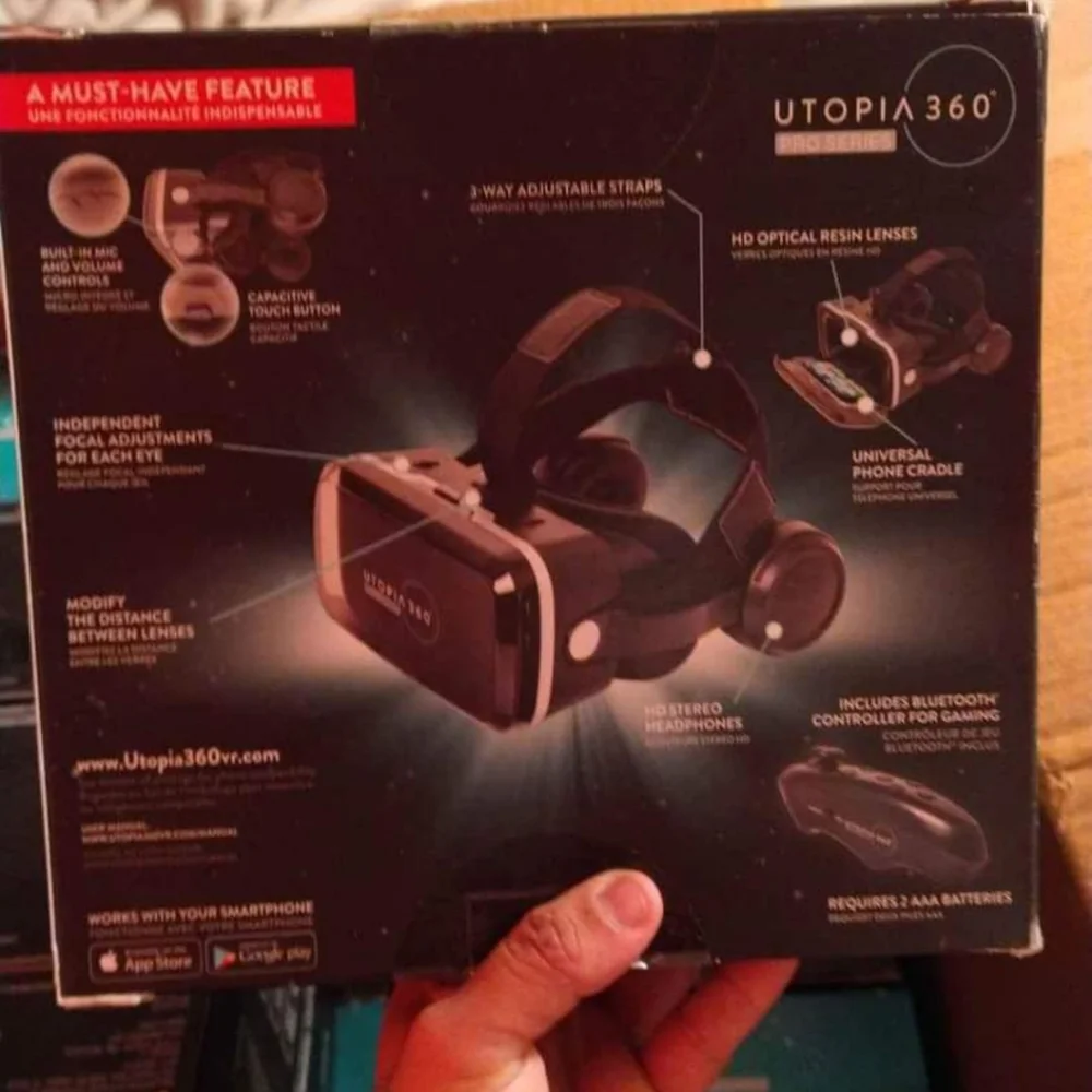 utopia 360 proseries Virtual Reality 3D headset with bluetooth controller